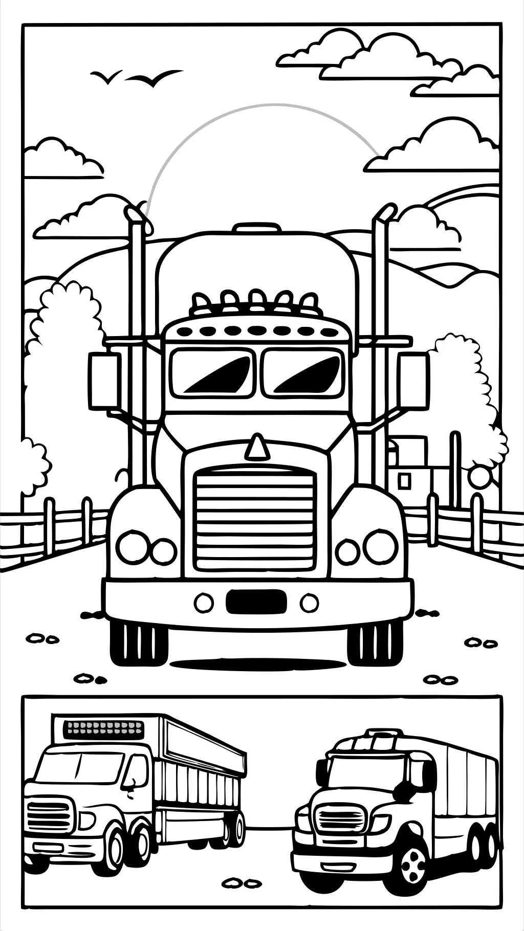 coloriages semi-camions